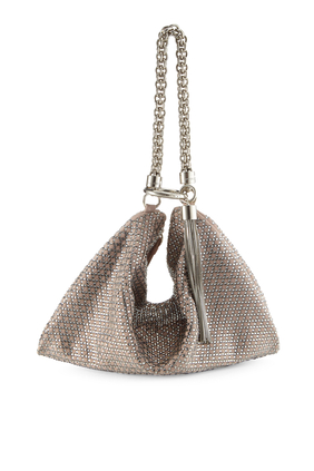 Callie Diamond Motif and Crystal Hotfix Suede Clutch Bag